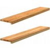 Parapety 2 ks, svetlohnedé, 110x20x2 cm, masívne dubové drevo