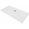 MEXEN/S - Flat sprchová vanička obdĺžniková slim 140 x 70, biela + zlatý sifón 40107014G