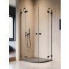 RADAWAY ESSENZA PRO BLACK PDD 100cm ľavé dvere do kombinácie / sprchový kút štvrťkruhový, profil čierny, sklo číre, 10095100-54-01L