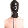 Latexová kukla s dýchacou trubicou Anita Berg AB4050 čierna XL, latexová maska s hrúbkou 0,4 mm