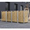 Hide box na odpadky - 4 koše (240l), prírodné drevo 80x278x115 cm, NOVINKA