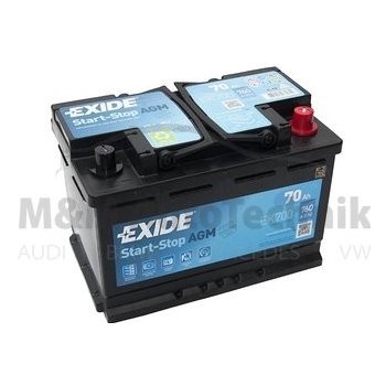 Batterie Exide EK700 12v 70ah 760A 278x175x190mm