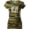 Volleyball nápis - Dámske maskáčové tričko - 2XL ( Zelený maskáč )