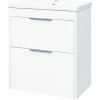 Mereo Mereo, Vigo, kúpeľňová skrinka s keramickým umývadlom, 61 cm, biela, dub, MER-CN311