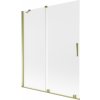 MEXEN/S - Velar dvojkrídlová posuvná vaňová zástena 140 x 150, dekor, zlatá 896-140-000-31-50