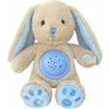 BABY MIX Plyšový zaspávačik zajačik s projektorom modrý 34 modrá