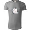 Baseball lopta v triku - Tričko z organickej bavlny - L ( Starostrieborná )