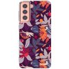 Picasee silikónový prehľadný obal pre Samsung Galaxy S21 5G G991B - Purple Leaf