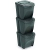Prosperplast SORTIBOX Sada 3 odpadkových košov 3 x 25 l, šedý kameň IKWB25S3
