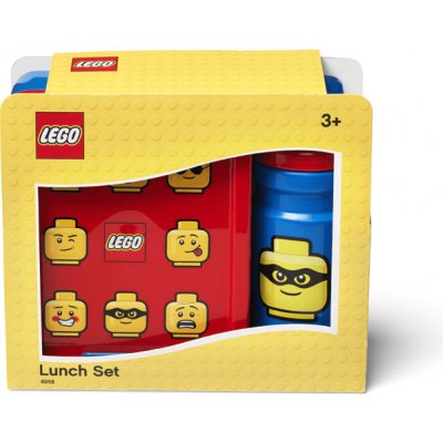LEGO® ICONIC Classic desiatový set (fľašu a box) - červená / modrá