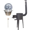 Perfect Cauldron kotlík na guláš nerez 1,2 mm 40 l, pokrievka nerez 48 cm INOX, Perfect Cauldron vysoká žiaruvzdorná kotlina 45 cm PLUS 600, vareška 50 cm SMREK, naberačka antikor INOX