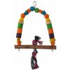 Hračka Bird Jewel hojdačka drevená s uzlom farebná 32cm