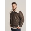 Pánsky hnedý kožuch typ bomber bundy