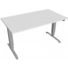 Pracovný stôl Motion, ZO, 3S, 140x61 - 128x80 cm, biela/sivá - 1 kus - 1 KS - základné - 60 mesiacov - 80 cm - elektrický polohovateľný - stôl - Hobis - Motion - 140 cm - 60,5 - 129,5 cm - biela/sivá