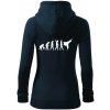 Karate Evolúcia - kop - Mikina dámska trendy zipper s kapucňou - 2XL ( Tmavomodrá (veľmi tmavá - skoro čierna) )