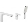 Invena Dokos, 3-otvorová vaňová batéria, biela-chrómová, INV-BW-19-S02-V