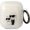 Karl Lagerfeld Karl Lagerfeld KLA2HNKCTGT kryt Airpods 1/2 průhledný Glitr Karl&Choupette