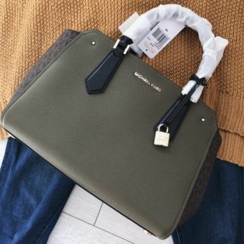 Michael Kors satchel kabelka olivová