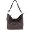 Mondo Italia Kožená kabelka na rameno 729 tmavohnedá Hnedá