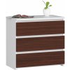 Ak furniture Komoda CL3 60 cm biela/wenge