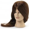 BraveHead 9852 Female Dark Brown cvičná hlava, 100% ľudské vlasy, 45 - 50 cm
