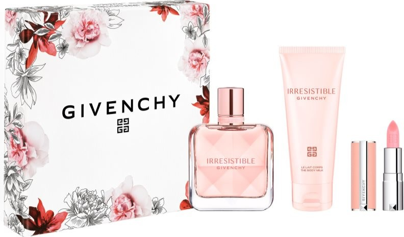 Givenchy Irresistible parfumovaná voda 50 ml + telové mlieko 75 ml + Rose Perfecto Mini N°01 rúž 1,5 g