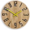 Sammer Dubové nástenné hodiny SLIM- čierna/žltá 33 cm SlimWoodBlackYellow