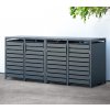 Westmann Kubus 4 kovový box na odpadkové koše 4x240L 264 x 80 x 116 cm, antracitová