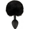 You2Toys Fluffy Tail (Black), análny kolík so zajačím chvostíkom