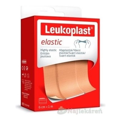 Leukoplast elastic náplasť na rany 6 cm x 1 m pás 1 x 1 ks