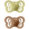 BIBS Ortodontické cumlíky zo silikónu 2ks - veľkosť 2 (Meadow / Earth)