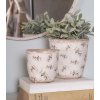 Clayre & Eef Béžový antik obal na kvetináč s olivami Olive Fields M - Ø 14*13 cm - Clayre & Eef
