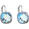 Evolution Group Strieborné náušnice visiace s krištáľmi Swarovski modrý štvorec 31241.3 light sapphire shimmer, darčekové balenie