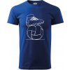 Futbalová lopta kopačka jedným ťahom - Klasické pánske tričko vyššej gramáže - 3XL ( Kráľovská modrá )