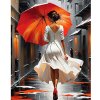 Diamantový obraz Maľba žena s dáždnikom