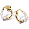 PANDORA ESSENCE pozlátené náušnice s perlami 263276C01