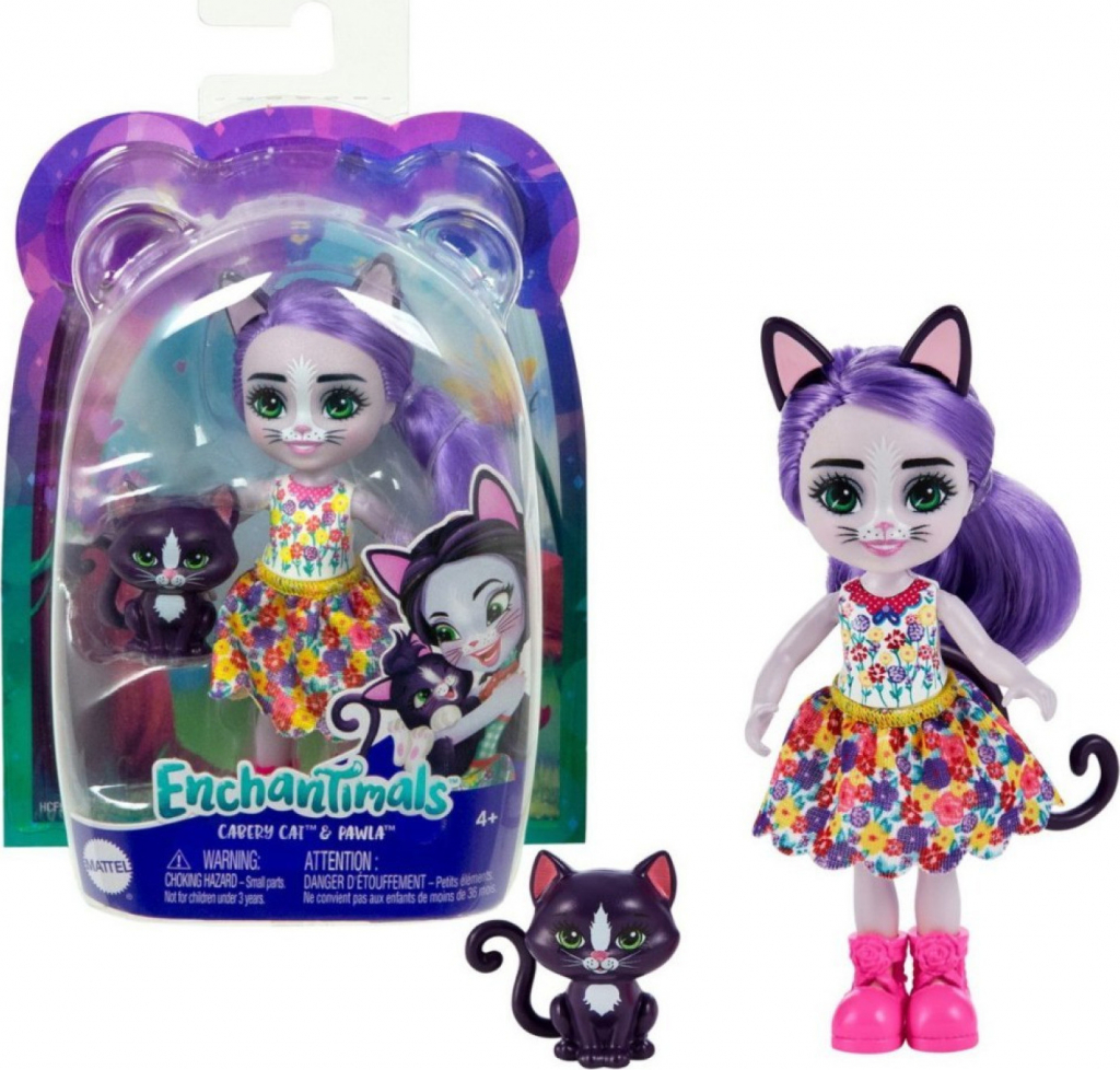 MATTEL EnchanTimals Bábika so zvieratkom Cabery Cat a Pawla