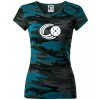 Florbal lopta - Dámske maskáčové tričko - L ( Petrolejová maskáč )