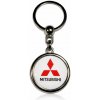 Prívesok na kľúče AutoZulu Mitsubishi okrúhla biela