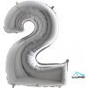 Smart balloons Balón fóliový číslo strieborné 2