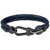 Hugo Boss Štýlový dvojitý náramok z tmavo modrej kože 1580701 19 cm
