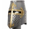 Windlass Steelcrafts Hrncová přilba Rytíře Krista s mosazným křížem a liliemi