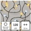 LED vianočná reťaz blikajúca, 12 m, vonkajšia aj vnútorná, teplá/studená biela, časovač