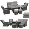 Kompletná súprava záhradného nábytku Focus Garden sivý umelý ratan pre 7 osôb, 6 ks