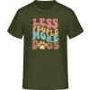 E190 Tričko s Nápisom - Menej ľudí viac psov - Urban kaki - L - Pánske