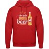 AWDis Hoodie Mikina - Zachráň vodu - pi pivo - Ohnivá červená - L - Pánske