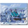 zuty Maľovanie podľa čísel - Zasnežený dom, 80x100 cm, vypnuté plátno na rám (8596530024798)