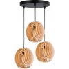ZÁVESNÁ LAMPA stropná luster BECZUĽKA drevo na 3x E27
