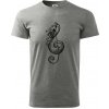 Husľový kľúč kvety - Klasické pánske tričko vyššej gramáže - 4XL ( Tmavosivý melír )