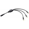 Napájacie káblová redukcia (DC power splitter) 1x zástrčka 5,5/2,1x11/3x zásuvka 5,5/2,1x11, tienený kábel 30cm